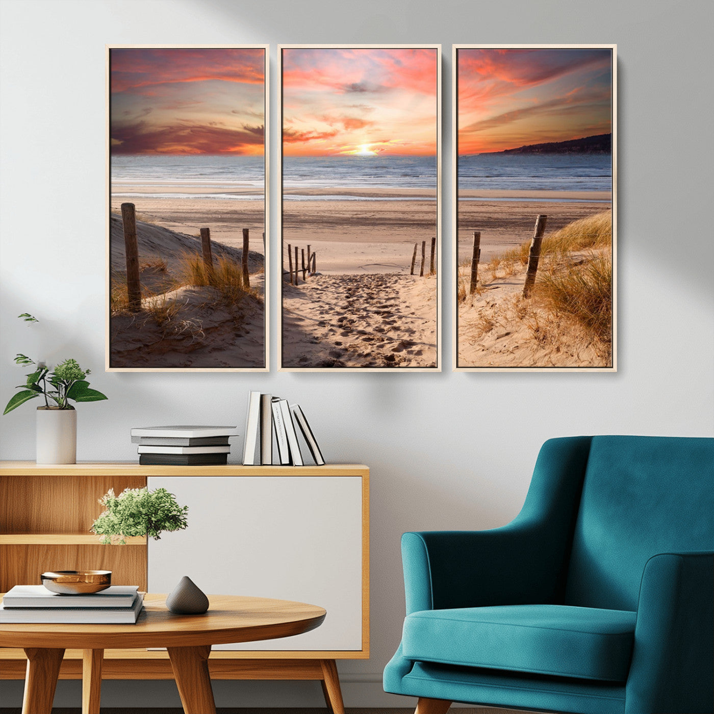 78111-MGV-CV-36X24-Sunset Pathway Wall Art – Panoramic Coastal Canvas Print, Tranquil Beach Decor for Living Room, Office or Bedroom