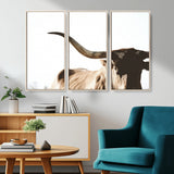 35866-MGV-CV-36X24-Texas Longhorn Wall Art – Rustic Western Bull Canvas Print, Farmhouse Animal Photography Decor for Living Room, Office, or Ranch