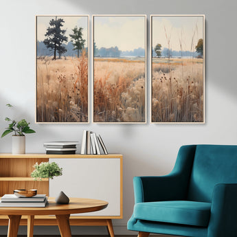 98822-MGV-CV-36X24-Autumn Meadow Wall Art – Tranquil Grassland Landscape Canvas Print, Rustic Country Decor for Living Room, Bedroom or Farmhouse