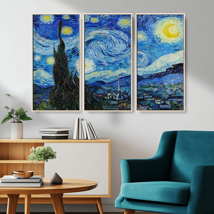 39177-MGV-CV-36X24-Starry Night Wall Art – Vincent van Gogh Famous Painting Canvas Print, Timeless Starry Sky Decor for Living Room, Bedroom or