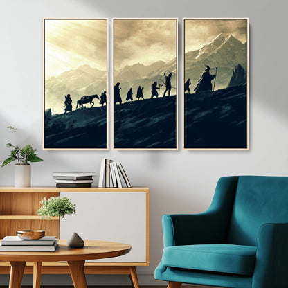 41574-MGV-CV-36X24-Fellowship Journey Wall Art – Epic Fantasy Adventure Canvas Print, Mountain Landscape Decor for Living Room, Office or Man Cave