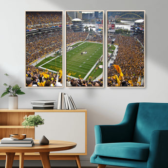 51419-MGV-CV-36X24-Heinz Field Wall Art Canvas Print, Framed Pittsburgh Stadium Field Art Picture Print, Heinz Stadium Field Perfect Sports Room