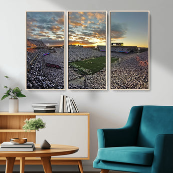 38807-MGV-CV-36X24-Beaver Stadium Wall Art Canvas Print, Framed Beaver Stadium Field Art Picture Print, Football Stadium Perfect Sport Room Decor