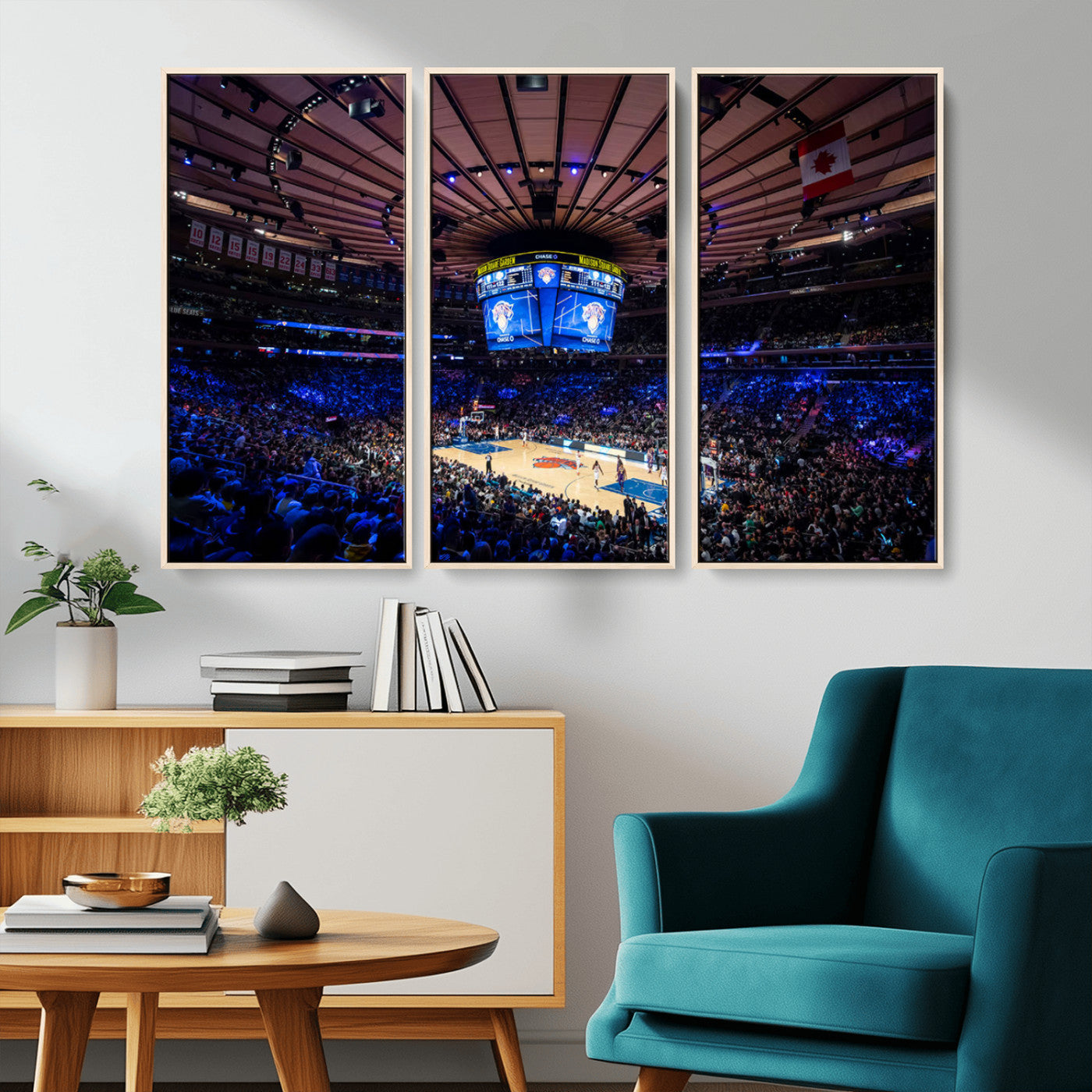 20491-MGV-CV-36X24-Madison Square Garden Wall Art Canvas Print, Framed New York Stadium Art Picture Print, MSG Stadium Perfect Sport Room Decor