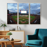 44631-MGV-CV-36X24-Oracle Park Stadium Wall Art Canvas Print, Framed San Francisco Giants Art Picture Print, Giants Stadium Field Perfect Sports Room