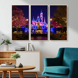 79435-MGV-CV-36X24-Disney Castle Wall Art Canvas Print, Framed Magic Kingdom Art Picture Print, Disney World Perfect Child Room Decor Artwork