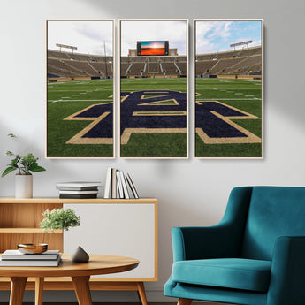 52835-MGV-CV-36X24-Notre Dame Stadium Wall Art Canvas Print, Framed Indiana Stadium Art Picture Print, Notre Dame Field Perfect Sport Room Decor