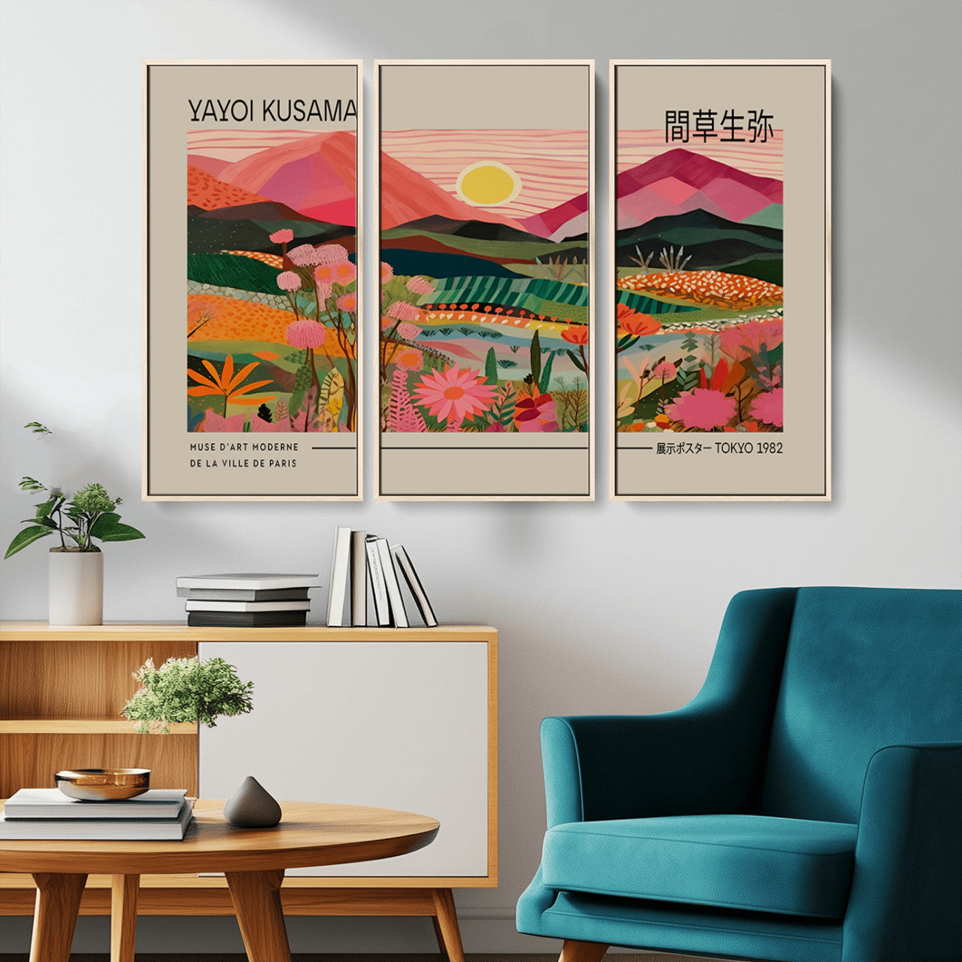 18304-MGV-CV-36X24-Sunset Mountain Landscape Wall Art – Panoramic Abstract Nature Canvas Print, Vibrant Wall Decor for Living Room, Bedroom, Office,