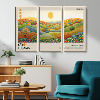 33864-MGV-CV-36X24-Pointillism Yayoi Wall Art Canvas Print, Framed Yayoi Kusama Art Picture Print, Yayoi Kusama Dot Perfect Abstract Nature Decor