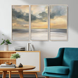 45544-MGV-CV-36X24-Ocean Sunset Wall Art – Serene Seascape Canvas Print with Golden Sky and Calm Water, Coastal Beach Artwork for Living Room,