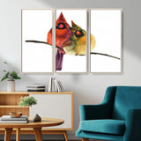 67752-MGV-CV-36X24-Cardinal Couple Wall Art – Male and Female Cardinal Canvas Print, Romantic Bird Artwork for Nature Lovers, Living Room, Bedroom,