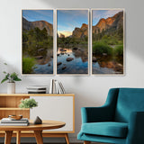 55893831-MGV-CV-36X24-Yosemite Valley Wall Art Canvas Print, Framed El Capitan Art Picture Print, Sierra Landspace Perfect Rustic Nature Decor Artwork