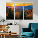 36964931-MGV-CV-36X24-Autumn Mountains Wall Art Canvas Print, Framed Sunset Glow Forest Art Picture Print, Golden Trees Perfect Vibrant Nature Decor