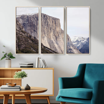 74506434-MGV-CV-36X24-El Capitan Wall Art Canvas Print, Framed Yosemite Cliff Art Picture Print, Sierra Nevada Perfect Sierra Minimalism Decor Artwork