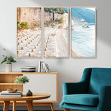 84816639-MGV-CV-36X24-Mediterranean Beach Wall Art Canvas Print, Framed Airy Coastal Art Picture Print, Summer Shore Perfect Coastal Retreat Decor