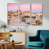 96167137-MGV-CV-36X24-Vibrant Sunset Sky Wall Art Canvas Print, Framed Joshua Tree Art Picture Print, Rugged Terrain Perfect Southwestern Boho Decor