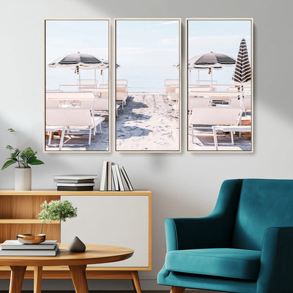 67623952-MGV-CV-36X24-Minimalist Beach Wall Art Canvas Print, Framed Pastel Sand Art Picture Print, Beach Aesthetic Perfect Coastal Minimalist Decor