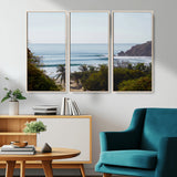 88336640-MGV-CV-36X24-Tropical Beach Scene Wall Art Canvas Print, Framed Coastal Photography Art Picture Print, Ocean Horizon Art Perfect Coastal Boho