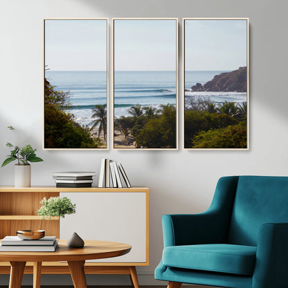 88336640-MGV-CV-36X24-Tropical Beach Scene Wall Art Canvas Print, Framed Coastal Photography Art Picture Print, Ocean Horizon Art Perfect Coastal Boho
