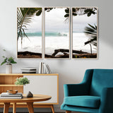 50382104-MGV-CV-36X24-Tropical Surf Wall Art Canvas Print, Framed Palm Tree View Art Picture Print, Beach House Art Perfect Boho Coastal Decor Artwork