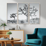 29996209-MGV-CV-36X24-Joshua Tree Art Wall Art Canvas Print, Framed Black White Landscape Art Picture Print, Desert Tree Decor Perfect Southwestern Boho