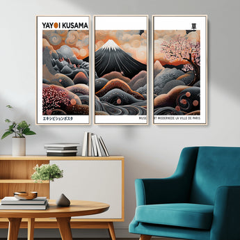 63125329-MGV-CV-36X24-Japanese Mt Fuji Wall Art – Surreal Ukiyo e Style Cherry Blossom Poster, Swirling Cloud Landscape Print, Modern Oriental Asian