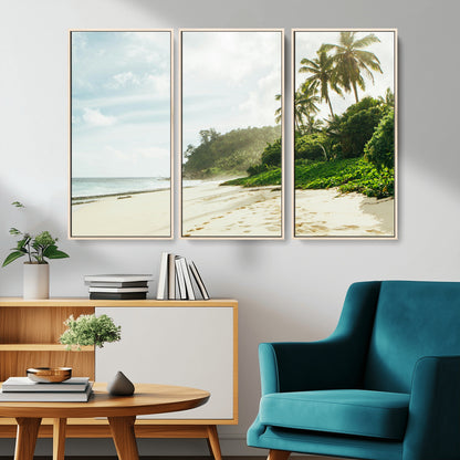 42984524-MGV-CV-36X24-Relaxing Beach Wall Art Canvas Print, Framed Ocean View Art Picture Print, Coastal Serenity Perfect Tropical Coastal Decor Artwork
