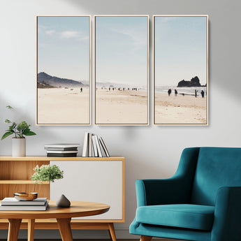 28307820-MGV-CV-36X24-Minimalist Beach Wall Art Canvas Print, Framed Coastal Serenity Art Picture Print, Soft Sand Perfect Modern Coastal Decor Artwork