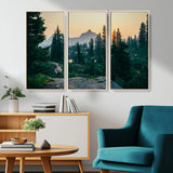 66397982-MGV-CV-36X24-Mountain Landscape Wall Art Canvas Print, Framed Forest Serenity Art Picture Print, Mountain Landscape Perfect Rustic Wilderness
