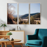 52941305-MGV-CV-36X24-Rustic Landscape Wall Art Canvas Print, Framed Serene Valley Art Picture Print, Pine Tree Horizon Perfect Rustic Cabin Decor