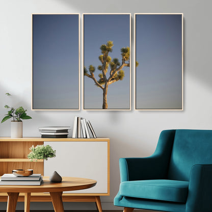 54552043-MGV-FC-48X32-3P_Natural-Joshua Tree Art Wall Art Canvas Print, Framed Desert Landscape Art Picture Print, Southwestern Nature Perfect Southwestern Boho
