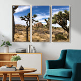 25722592-MGV-CV-36X24-Joshua Tree Desert Wall Art Canvas Print, Framed Southwestern Nature Art Picture Print, Rustic Earth Tones Perfect Southwestern