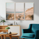 28064037-MGV-CV-36X24-Minimalist Seascape Wall Art Canvas Print, Framed Neutral Beach Print Art Picture Print, Sand Dune Photography Perfect