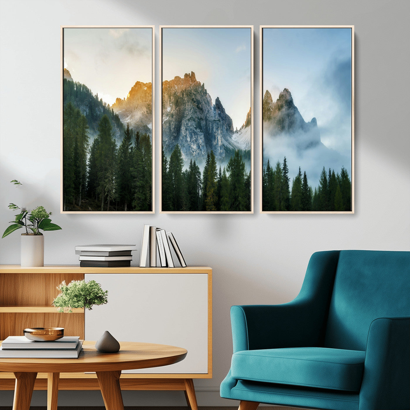 21145440-MGV-CV-36X24-Wilderness Wall Art Wall Art Canvas Print, Framed Nature Landscape Decor Art Picture Print, Misty Forest Photography Perfect