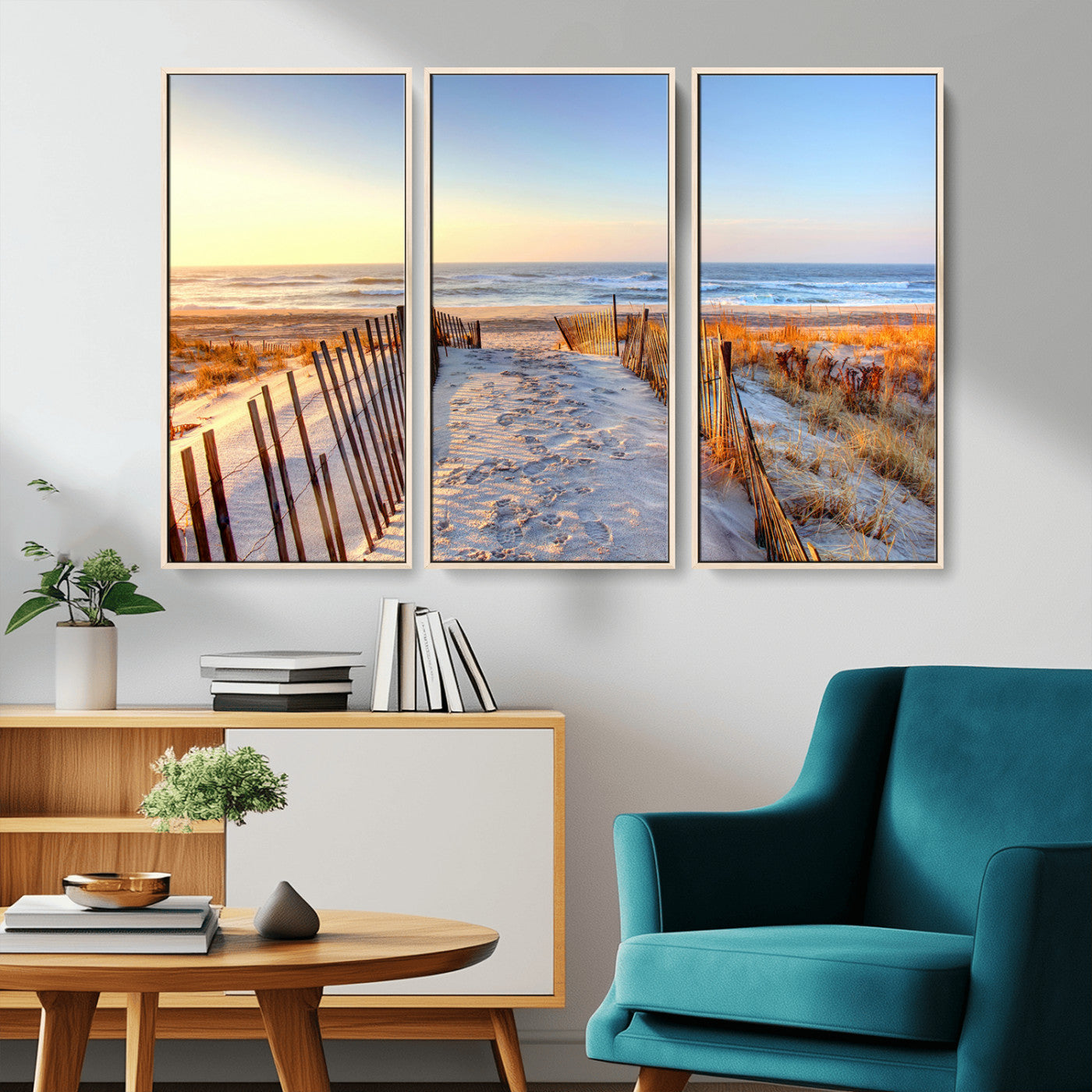 73351887-MGV-CV-36X24-Ocean Sunset Wall Art Wall Art Canvas Print, Framed Nautical Photography Art Picture Print, Summer Beach House Decor Perfect