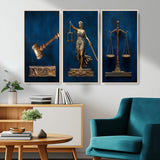 91629053-MGV-CV-36X24-Lady Justice Wall Art – Golden Gavel and Scales Canvas Print, Elegant Legal Office Decor for Lawyers, Judges, Courtroom or Study