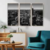 46578567-MGV-CV-36X24-Atlanta Skyline Wall Art – Black and White Cityscape Canvas Print, Modern Urban Night Decor for Office, Living Room, or Apartment
