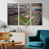 98106777-MGV-CV-36X24-Soldier Field Wall Art – Chicago Bears Stadium Canvas Print with American Flag, Game Day Football Decor for Man Cave, Bar, or