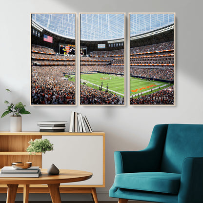 32530647-MGV-CV-36X24-Chicago Bears Stadium Wall Art – Futuristic Dome Arena Canvas Print, Modern Football Concept Design Decor for Man Cave, Bar, or