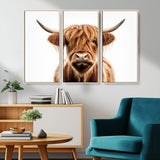 637908607-MGV-FC-93X47-3P_Black-Highland Cow Wall Art Print – Rustic Farmhouse Animal Portrait, Scottish Highland Cattle Canvas, Modern Country Wall Decor for