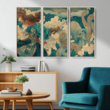 37943964-MGV-CV-36X24-Tsukioka Yoshitoshi Samurai Wall Art Print, Japanese Katana Warrior Canvas Wall Art, Octopus Sea Monster Canvas Print,