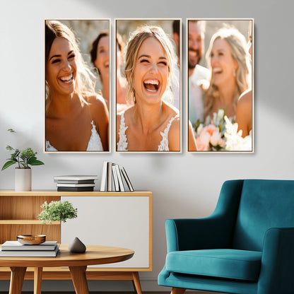 CSTM912-MGV-CV-36X24-Framed Wedding Canvas Print - Custom Wall Art Keepsake for Couples, Elegant Home Decoration Gift, Create Your Own Photo Canvas