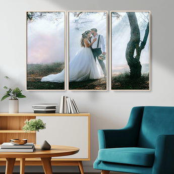CSTM913-MGV-CV-36X24-Framed Wedding Canvas Print - Custom Wall Art Keepsake for Couples, Elegant Home Decoration Gift, Create Your Own Photo Canvas