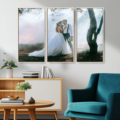 CSTM913-MGV-CV-36X24-Framed Wedding Canvas Print - Custom Wall Art Keepsake for Couples, Elegant Home Decoration Gift, Create Your Own Photo Canvas