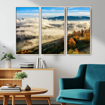 21551192-MGV-CV-36X24-Landscape Wall Art – Autumn Mountain View Canvas Print, Scenic Nature Photography Decor for Bedroom, Living Room, Office, Cabin or