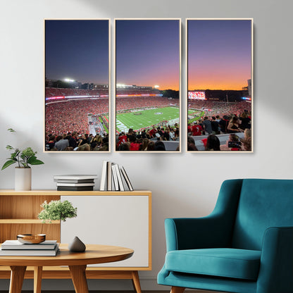 25139565-MGV-CV-36X24-Sanford Stadium Wall Art – Georgia Bulldogs Football Sunset Panorama Canvas Print, College Game Day Decor for Man Cave, Bar, or
