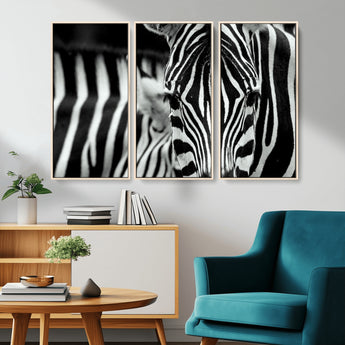 43631-MGV-CV-36X24-Black and White Zebra Wall Art – Modern Animal Print Canvas Artwork for Living Room, Bedroom, or Office Decor