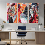 24452-MGV-CV-36X24-Vibrant Jazz Musician Painting - Expressive Art Print of Live Jazz Band, Perfect Wall Decor for Music Lovers and Art Enthusiasts