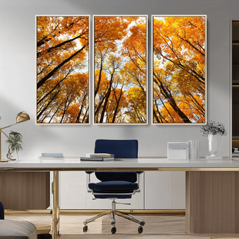 11823-MGV-CV-36X24-Golden Autumn Tree Canopy Wall Art – Stunning Fall Forest Leaves Print, Warm Seasonal Nature Decor for Home, Office or Cabin