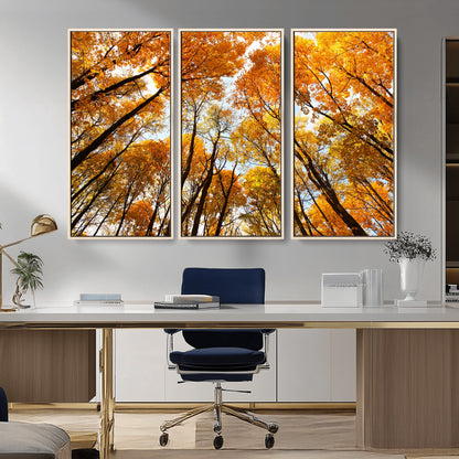 11823-MGV-CV-36X24-Golden Autumn Tree Canopy Wall Art – Stunning Fall Forest Leaves Print, Warm Seasonal Nature Decor for Home, Office or Cabin